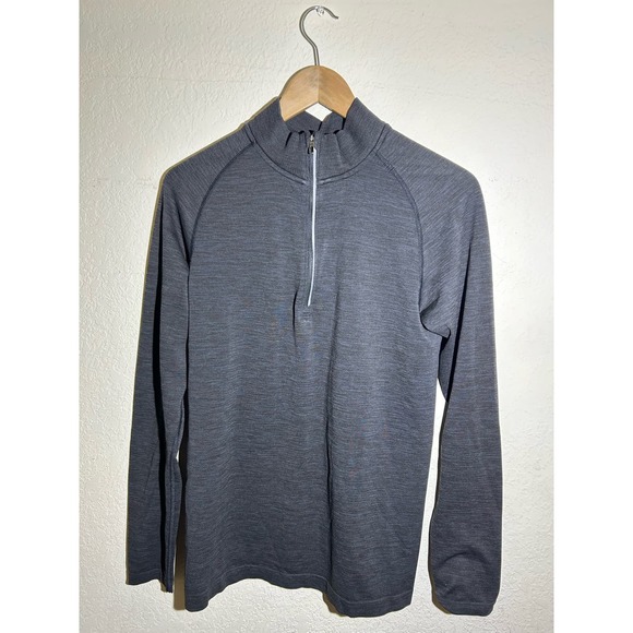 Lululemon Men's Dark Grey Quarter Zip Light‎ Weight Sweater Size Small